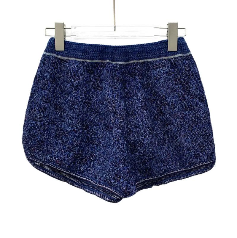 Chanel Chanel Blue Cotton Women's Shorts 0089 Size 23" - 2 Thumbnail