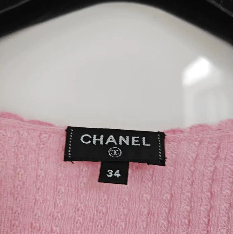 Chanel Chanel Pink Logo Short Sleeve Sweater 0089 Size XS / US 0-2 / IT 36-38 - 4 Thumbnail