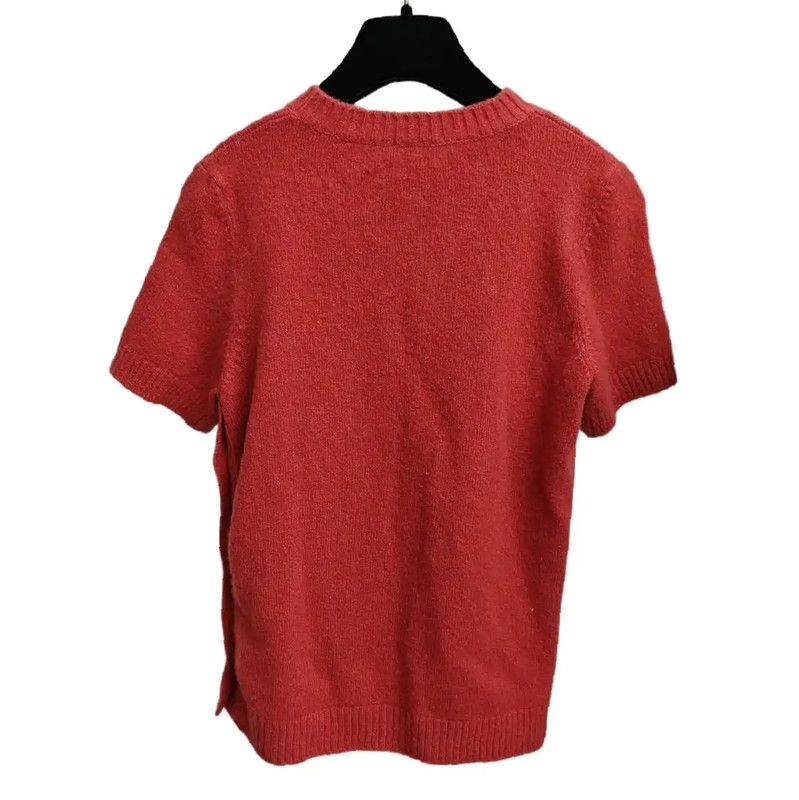 Chanel Chanel Short Sleeve Cashmere Sweater in Watermelon 0089 Size S / US 4 / IT 40 - 8 Thumbnail