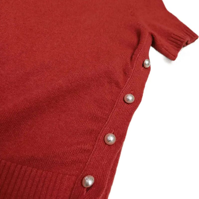 Chanel Chanel Short Sleeve Cashmere Sweater in Watermelon 0089 Size S / US 4 / IT 40 - 3 Thumbnail