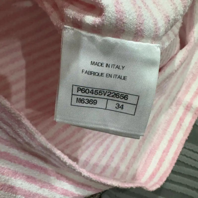 Chanel Chanel Pink Striped Cotton T-shirt 0089 Size XS / US 0-2 / IT 36-38 - 5 Thumbnail
