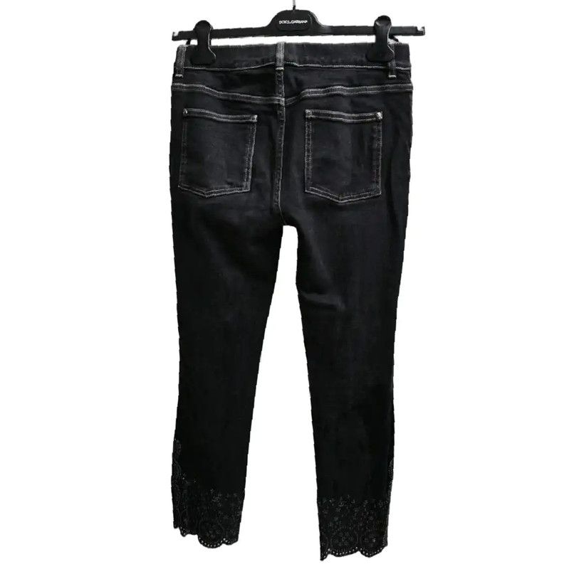 Chanel Chanel Black Gray Cotton Women's Jeans 0089 Size 28" / US 6 / IT 42 - 2 Thumbnail