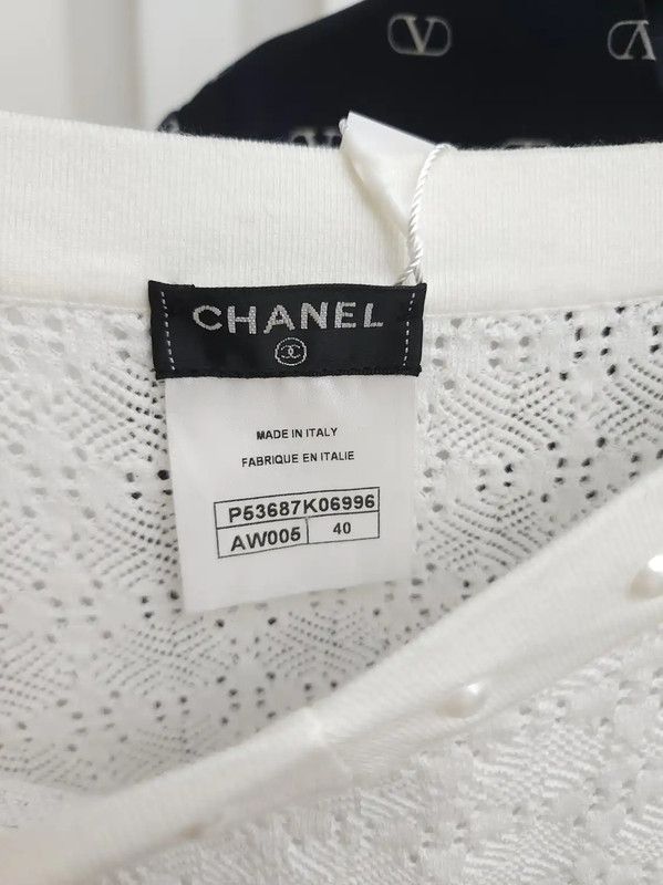 Chanel Chanel White Cotton Short Sleeve Top 0089 Size L / US 10 / IT 46 - 7 Thumbnail