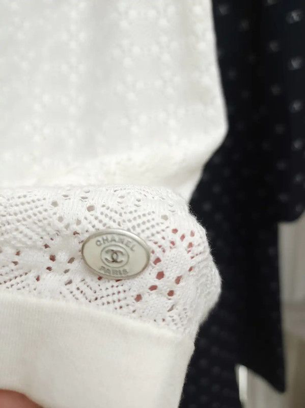 Chanel Chanel White Cotton Short Sleeve Top 0089 Size L / US 10 / IT 46 - 4 Thumbnail