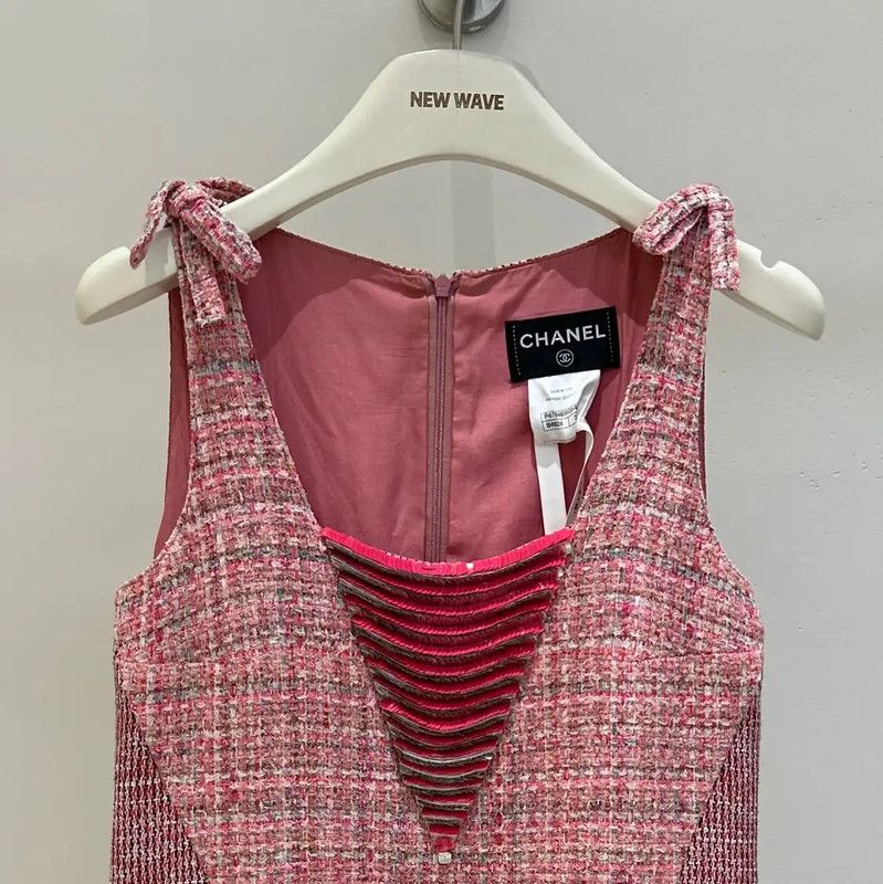 Chanel Chanel Pink Sleeveless Dress with Unique Texture 0089 Size XS / US 0-2 / IT 36-38 - 2 Thumbnail