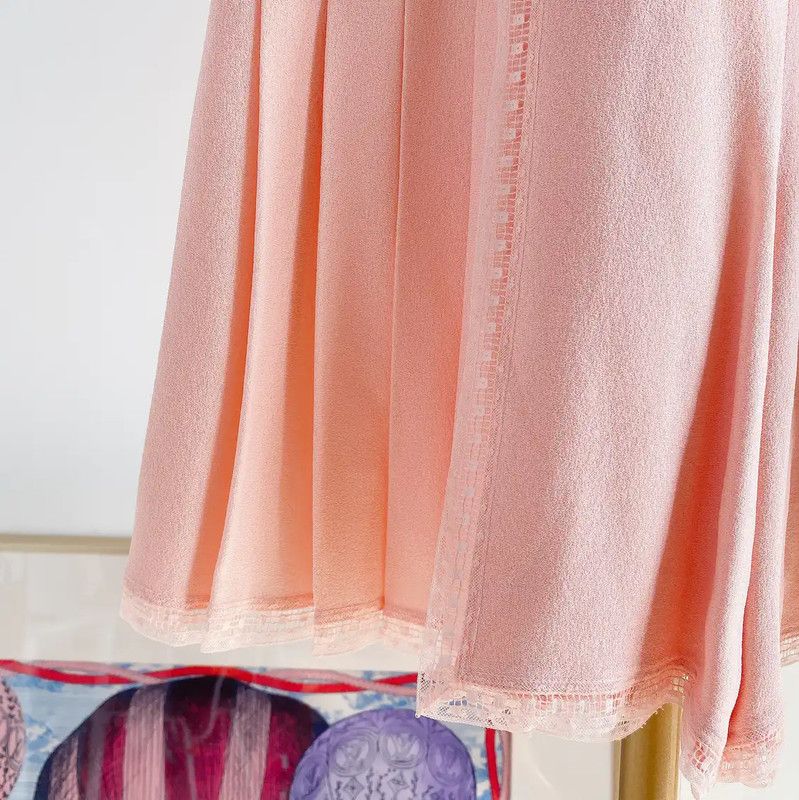Chanel Chanel Pink Silk A-Line Skirt for Summer 0089 Size 22" - 4 Thumbnail