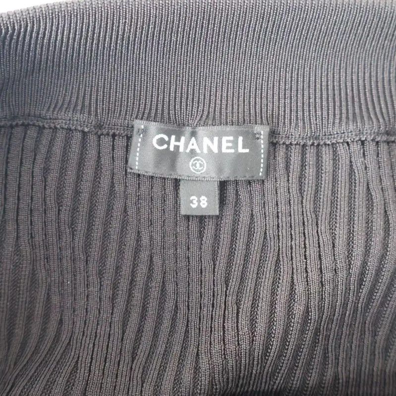 Chanel Chanel Black Silk Off-Shoulder Knit T-Shirt 0089 Size M / US 6-8 / IT 42-44 - 5 Thumbnail