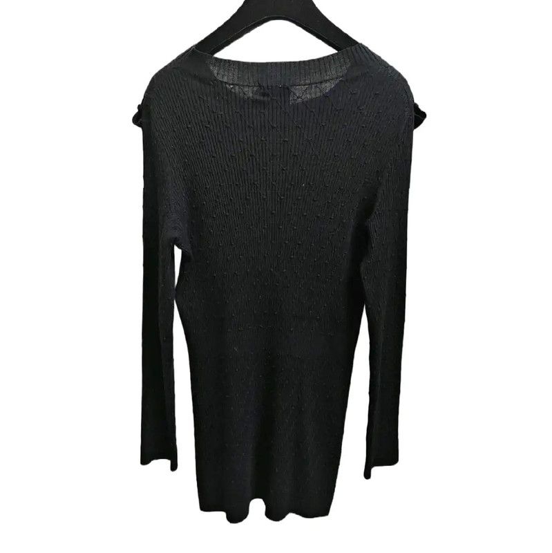 Chanel Chanel Black Cotton Long Sleeve Pullover Sweater 0089 Size S / US 4 / IT 40 - 2 Thumbnail