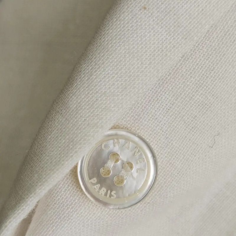 Chanel Chanel White Cotton Bow Short Sleeve Shirt 0089 Size L / US 10 / IT 46 - 6 Thumbnail