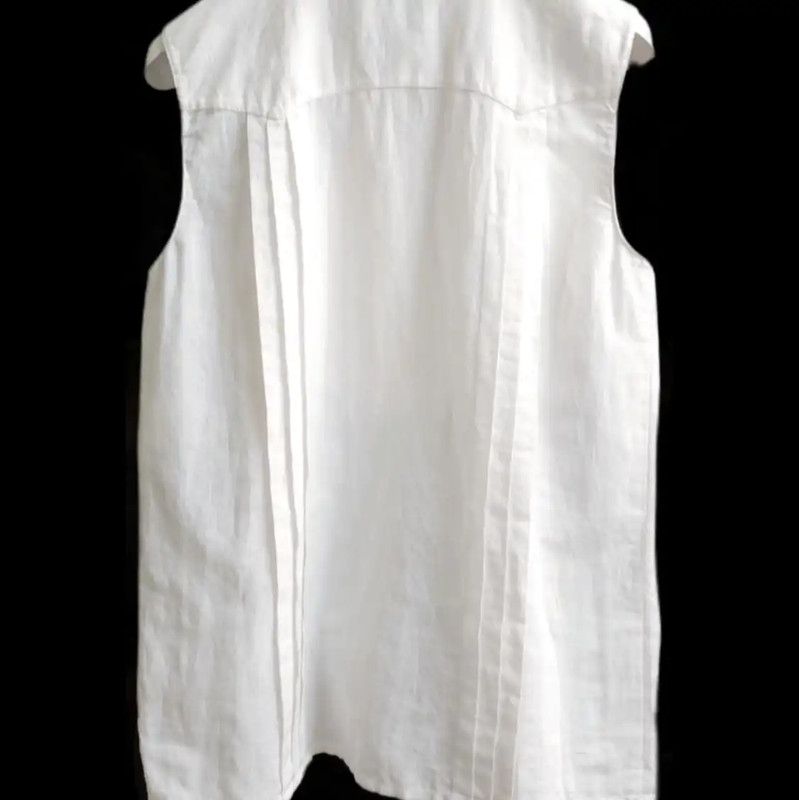 Chanel Chanel White Cotton Bow Short Sleeve Shirt 0089 Size L / US 10 / IT 46 - 4 Thumbnail