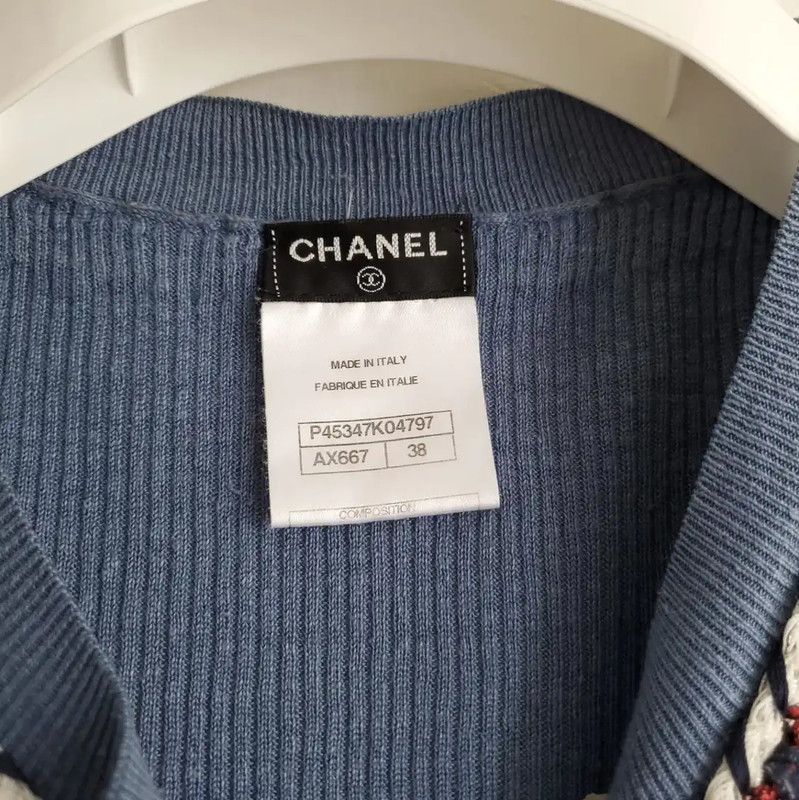 Chanel Chanel Blue Cotton Logo Long Sleeve Pullover 0089 Size S / US 4 / IT 40 - 5 Thumbnail