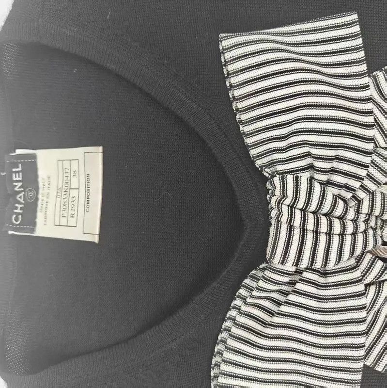 Chanel Chanel Black and Gray Silk Blend Sweater 0089 Size M / US 6-8 / IT 42-44 - 6 Thumbnail