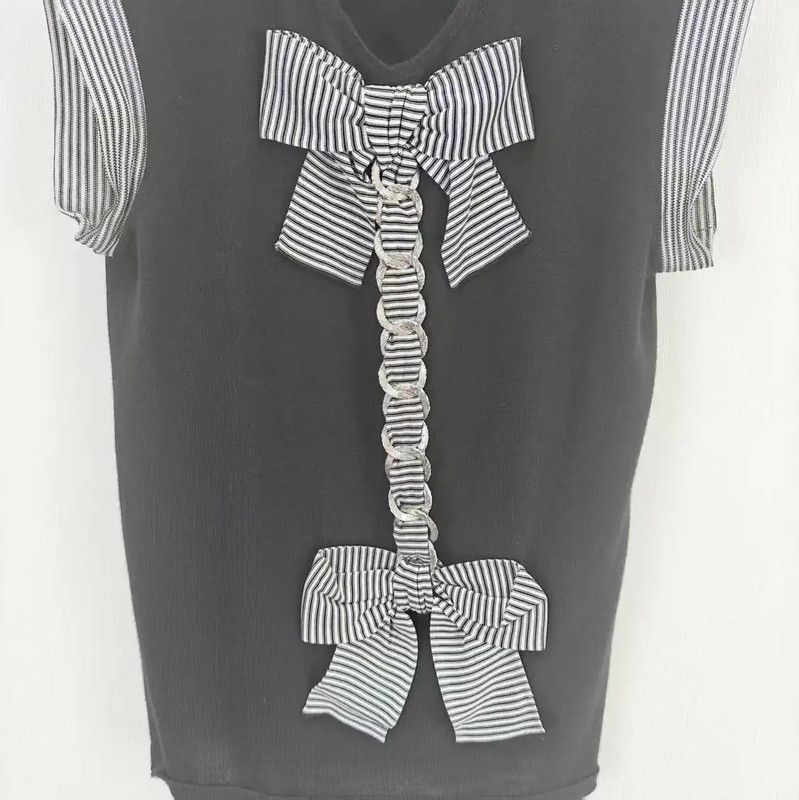 Chanel Chanel Black and Gray Silk Blend Sweater 0089 Size M / US 6-8 / IT 42-44 - 5 Thumbnail