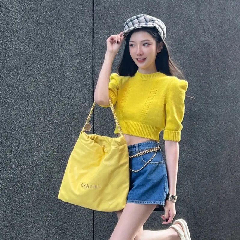 Chanel Chanel Yellow Cotton Knit Sweater for Women 0089 Size S / US 4 / IT 40 - 8 Thumbnail