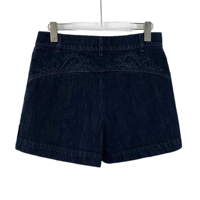 Chanel Chanel Deep Blue Cotton Ladies Shorts 0089 Size 22" - 2 Thumbnail