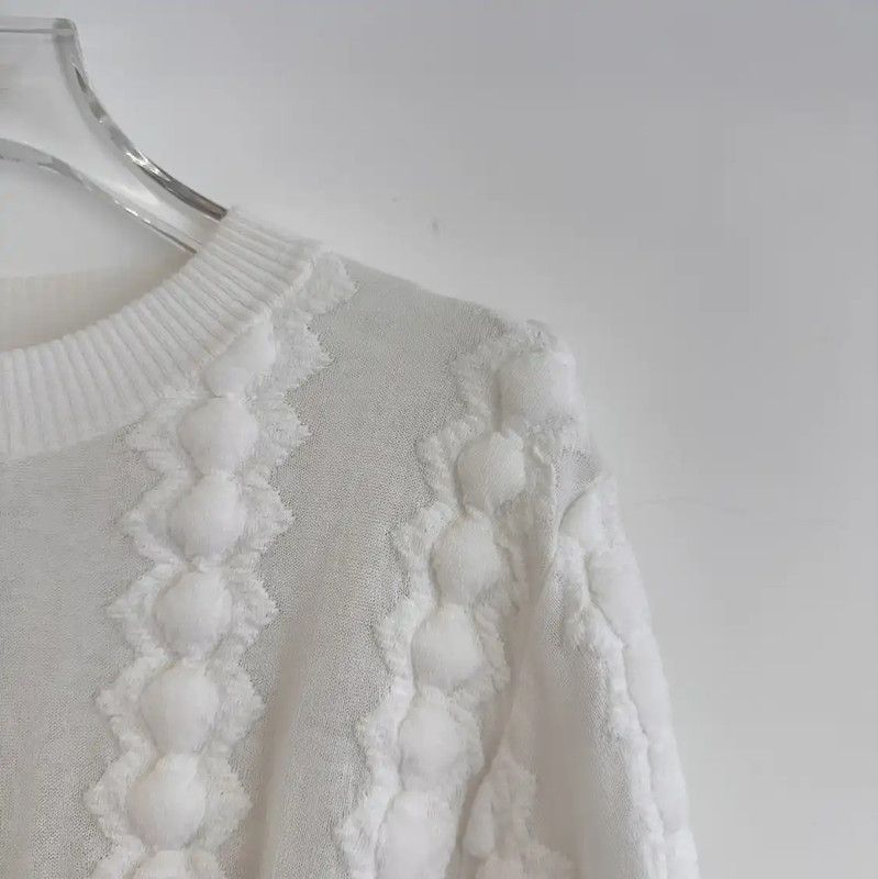 Chanel Chanel White Cotton Blend Long Sleeve Sweater 0089 Size S / US 4 / IT 40 - 5 Thumbnail