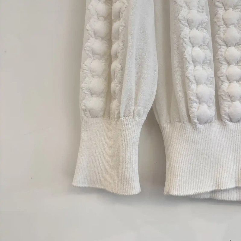 Chanel Chanel White Cotton Blend Long Sleeve Sweater 0089 Size S / US 4 / IT 40 - 6 Thumbnail