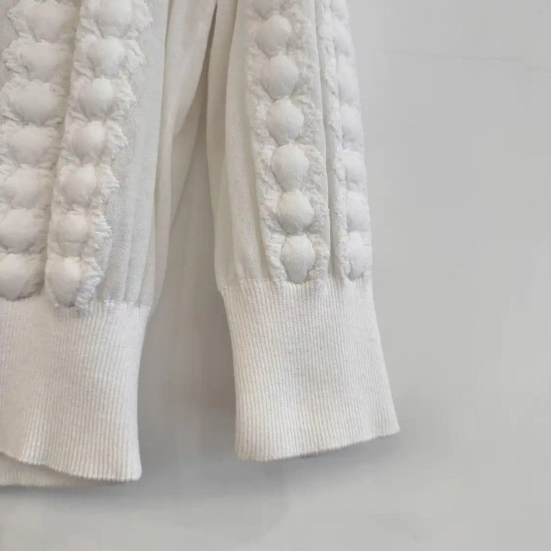 Chanel Chanel White Cotton Blend Long Sleeve Sweater 0089 Size S / US 4 / IT 40 - 7 Thumbnail