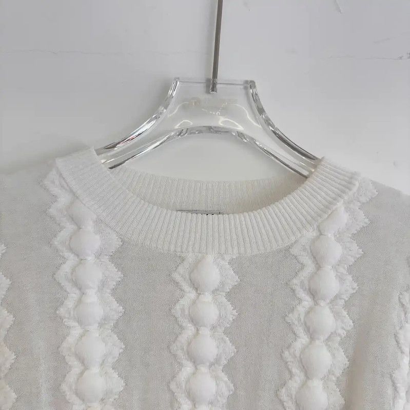 Chanel Chanel White Cotton Blend Long Sleeve Sweater 0089 Size S / US 4 / IT 40 - 3 Thumbnail