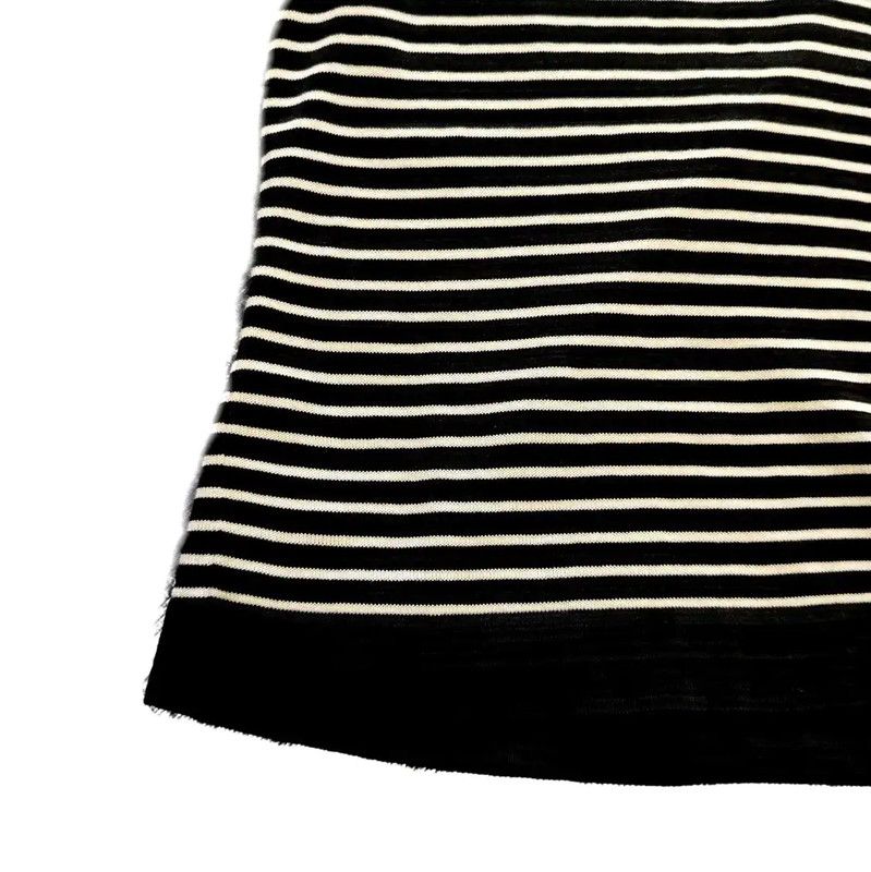 Chanel Chanel Black Cotton Blend Striped T-Shirt 0089 Size M / US 6-8 / IT 42-44 - 7 Thumbnail