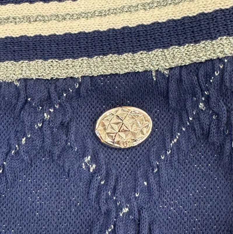 Chanel Chanel Blue Cotton Women's Skirt 0089 Size 26" / US 2 / IT 38 - 5 Thumbnail