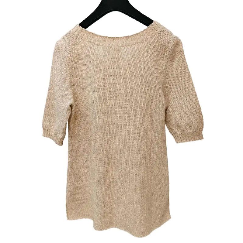 Chanel Chanel Khaki Short Sleeve Sweater for Women 0089 Size S / US 4 / IT 40 - 10 Thumbnail