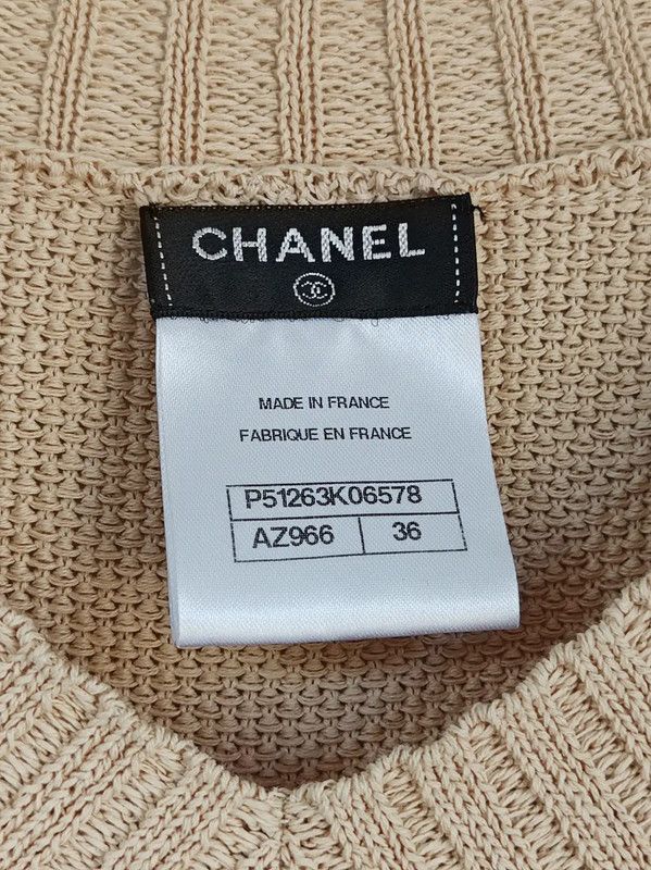 Chanel Chanel Khaki Short Sleeve Sweater for Women 0089 Size S / US 4 / IT 40 - 3 Thumbnail