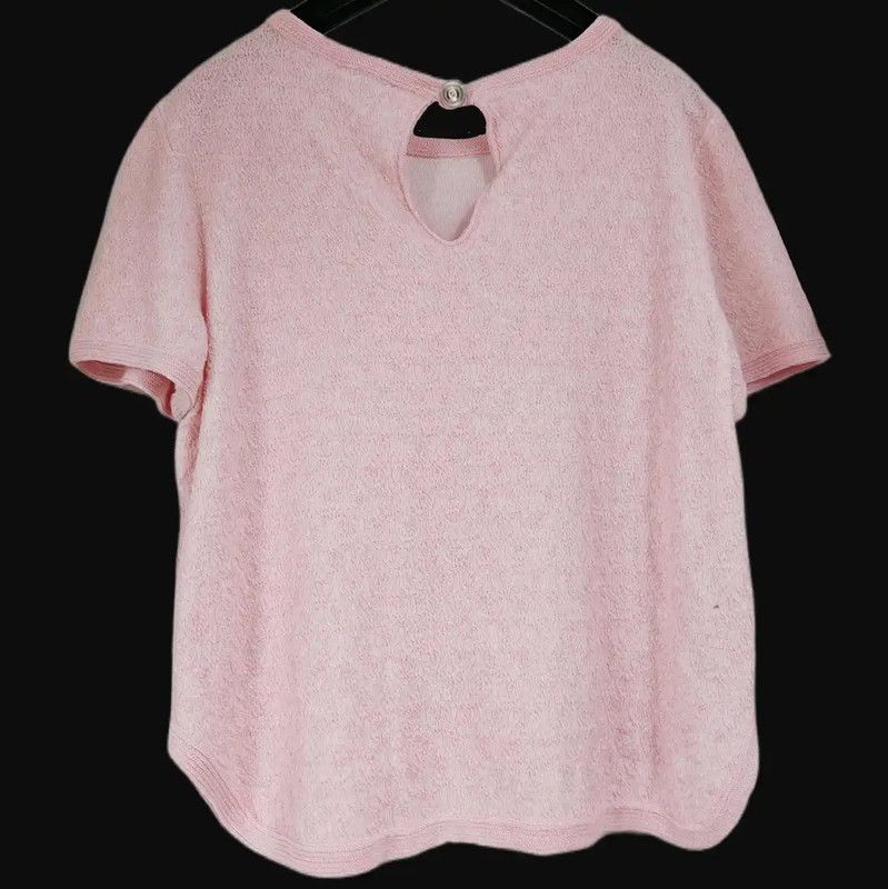 Chanel Chanel Pink Short Sleeve Knit Top 0089 Size M / US 6-8 / IT 42-44 - 3 Thumbnail