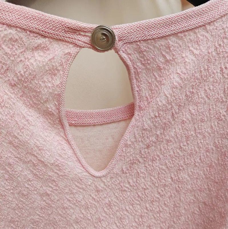 Chanel Chanel Pink Short Sleeve Knit Top 0089 Size M / US 6-8 / IT 42-44 - 5 Thumbnail