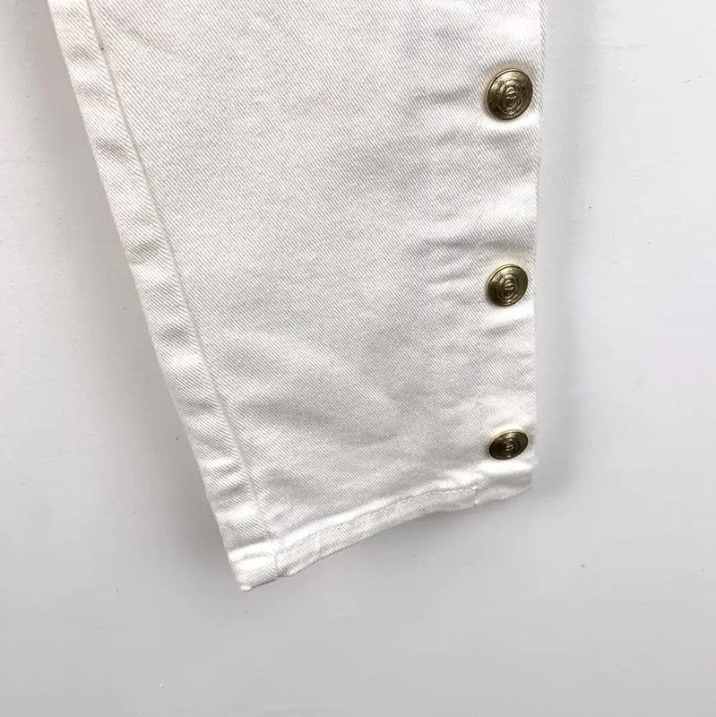Chanel Chanel White Cotton Casual Pants for Women 0089 Size 23" - 4 Thumbnail