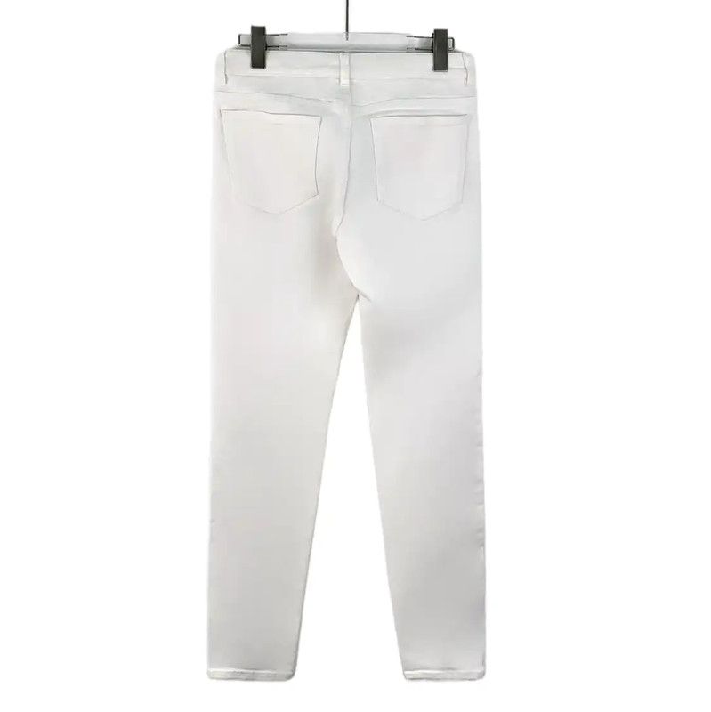 Chanel Chanel White Cotton Casual Pants for Women 0089 Size 23" - 2 Thumbnail