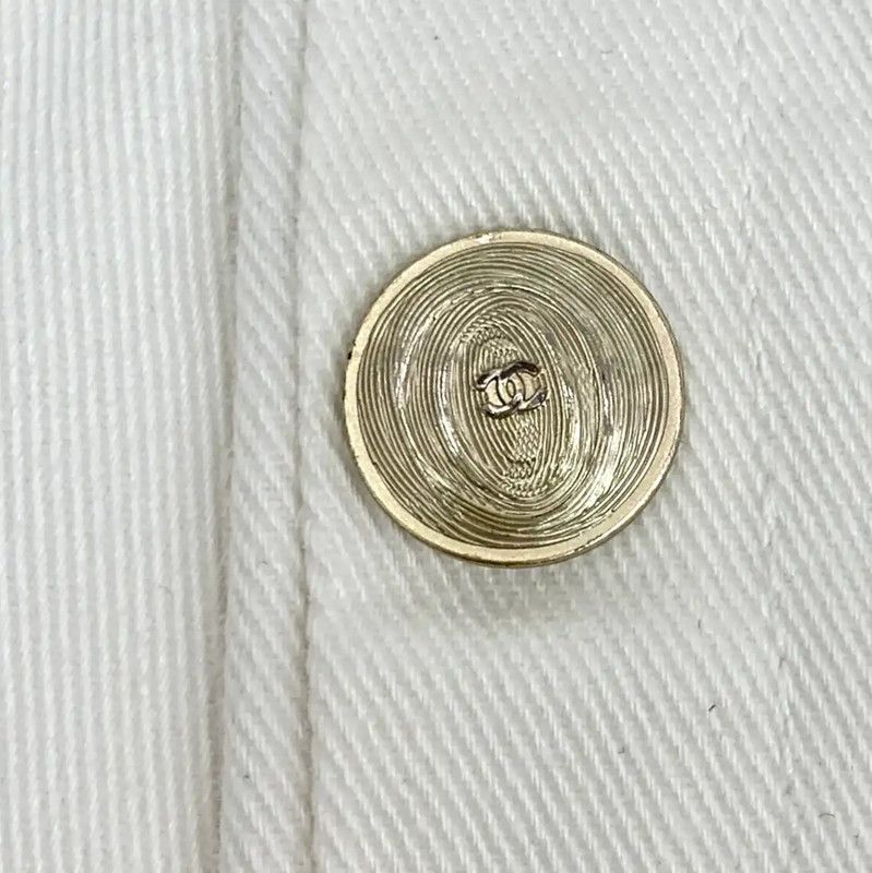 Chanel Chanel White Cotton Casual Pants for Women 0089 Size 23" - 5 Thumbnail