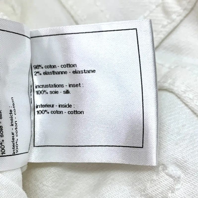 Chanel Chanel White Cotton Casual Pants for Women 0089 Size 23" - 8 Thumbnail