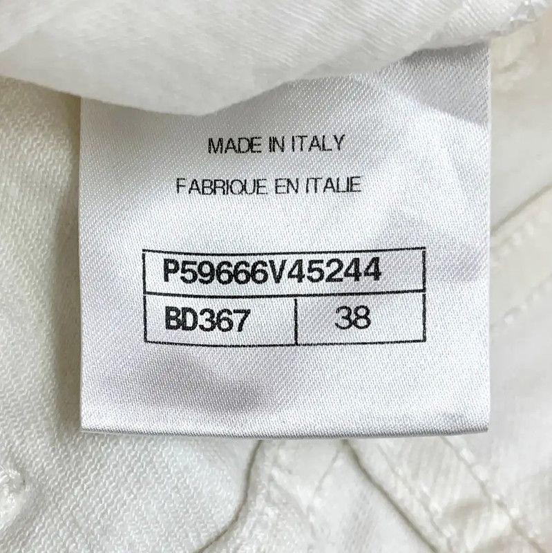 Chanel Chanel White Cotton Casual Pants for Women 0089 Size 23" - 7 Thumbnail