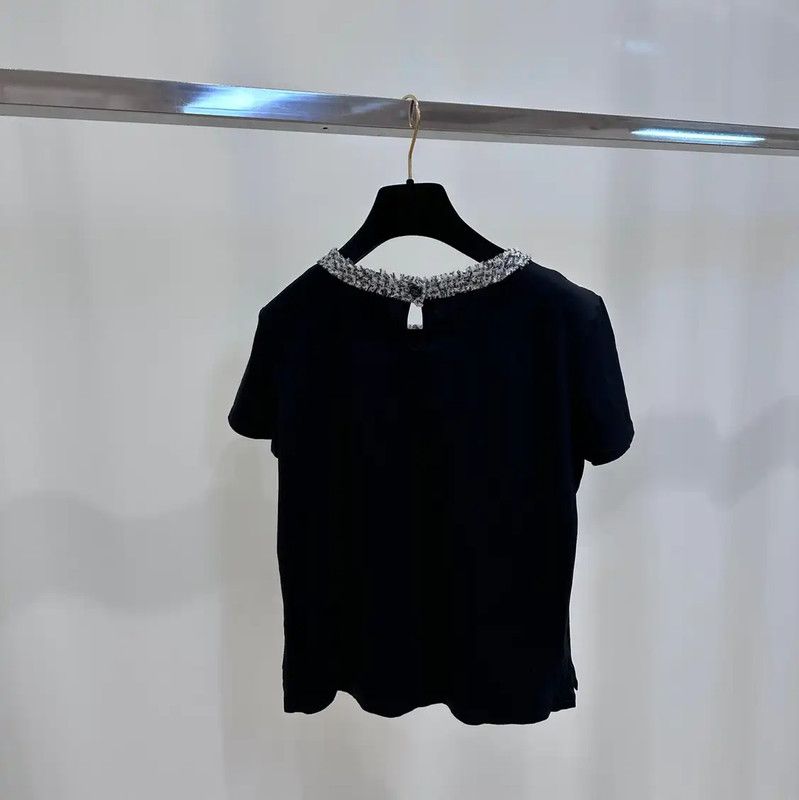 Chanel Chanel Black Short Sleeve T-Shirt with Detail 0089 Size S / US 4 / IT 40 - 2 Thumbnail