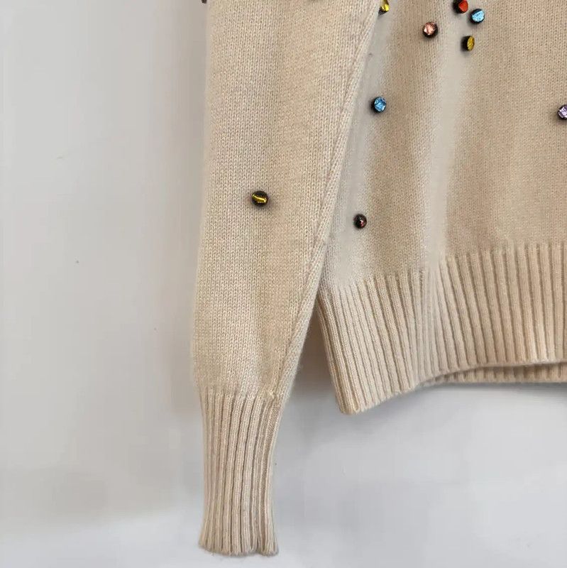 Chanel Chanel Beige Cashmere Long Sleeve Sweater 0089 Size S / US 4 / IT 40 - 6 Thumbnail