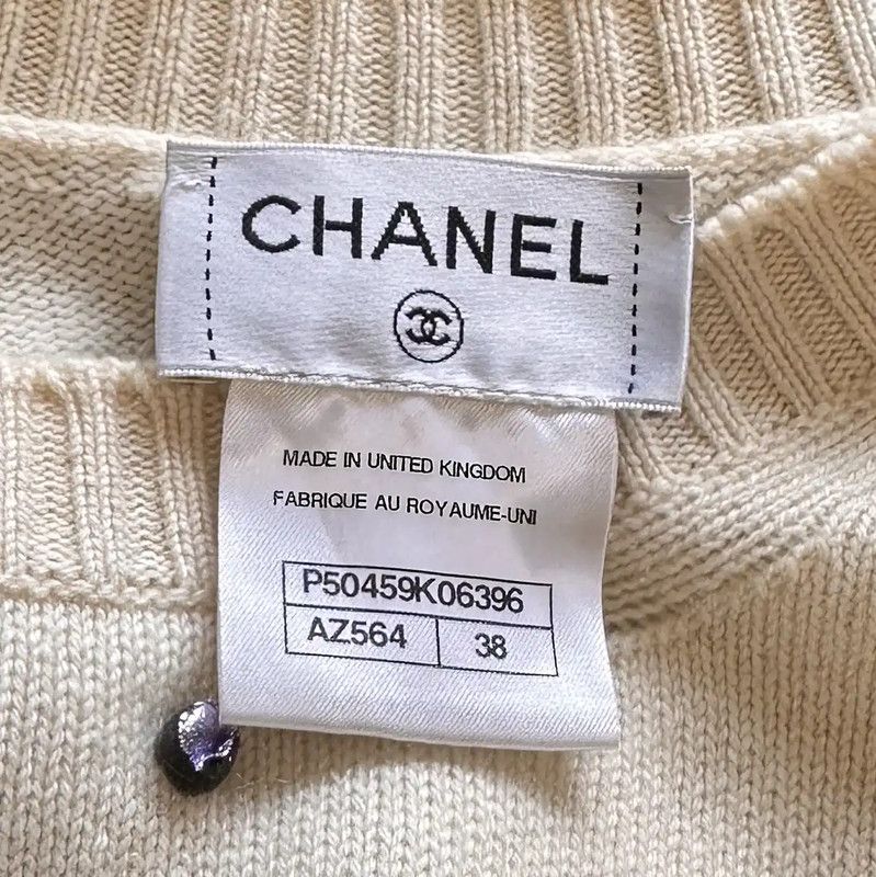 Chanel Chanel Beige Cashmere Long Sleeve Sweater 0089 Size S / US 4 / IT 40 - 7 Thumbnail
