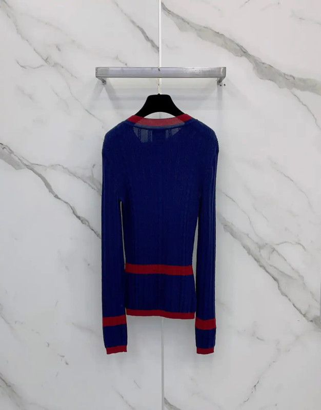 Chanel Chanel Blue Wool Long Sleeve Sweater 0089 Size S / US 4 / IT 40 - 2 Thumbnail
