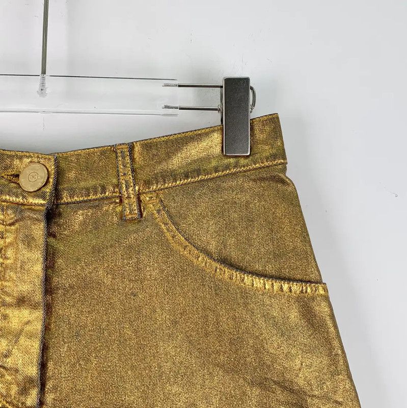 Chanel Chanel Gold Cotton Women's Shorts 0089 Size 22" - 3 Thumbnail