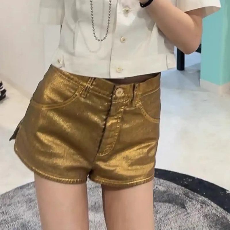 Chanel Chanel Gold Cotton Women's Shorts 0089 Size 22" - 9 Thumbnail