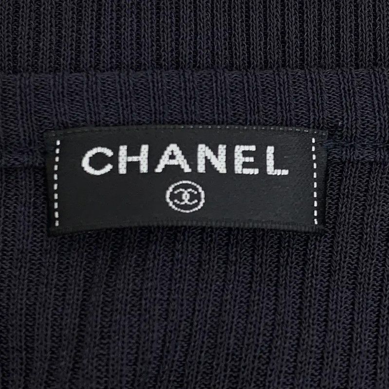 Chanel Chanel Black Ribbed T-shirt for Women 0089 Size XS / US 0-2 / IT 36-38 - 5 Thumbnail