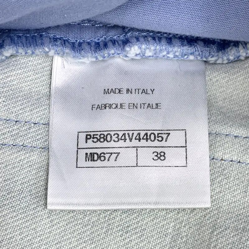 Chanel Chanel Light Blue Cotton Women's Shorts 0089 Size 23" - 6 Thumbnail