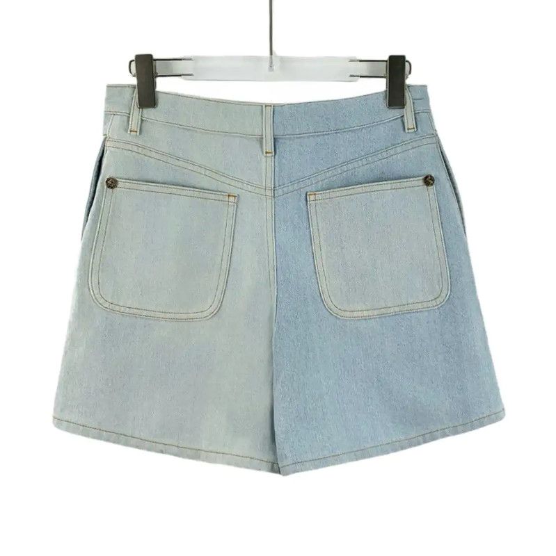 Chanel Chanel Light Blue Cotton Women's Shorts 0089 Size 23" - 2 Thumbnail