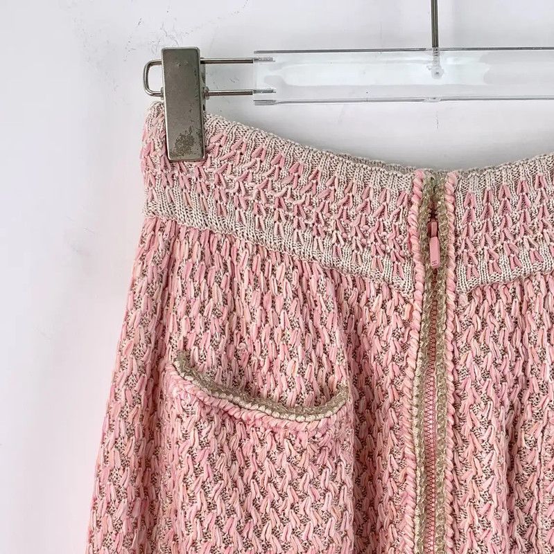 Chanel Chanel Pink Silk Midi Skirt 0089 Size 23" - 3 Thumbnail