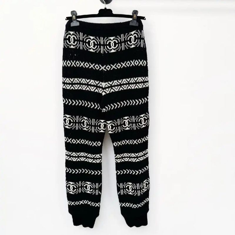Chanel Chanel Black Winter Casual Trousers 0089 Size 23" - 2 Thumbnail