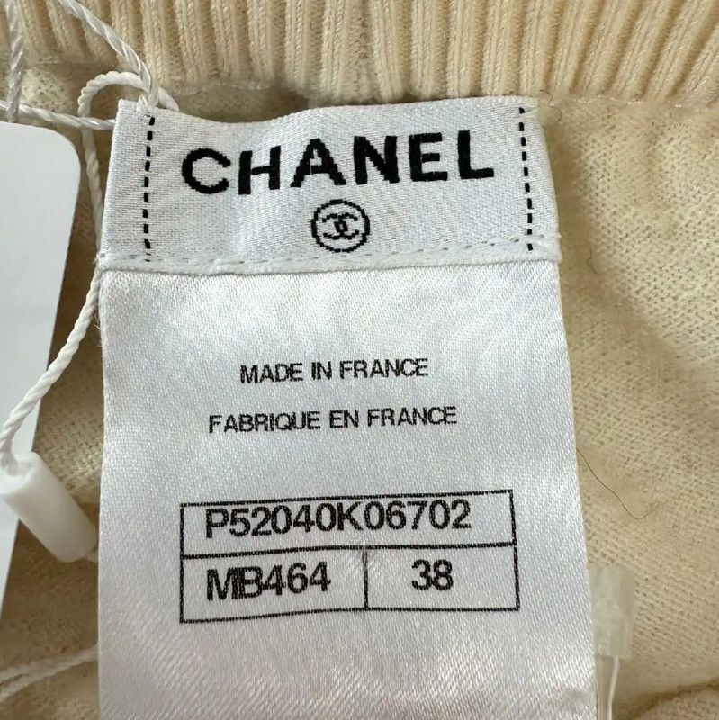 Chanel Chanel White Wool Casual Pants 0089 Size 23" - 3 Thumbnail