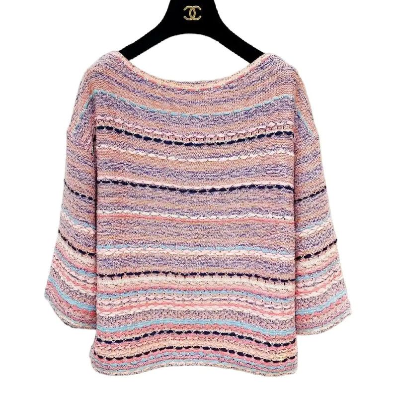 Chanel Chanel Multicolor Silk Short Sleeve Top 0089 Size S / US 4 / IT 40 - 2 Thumbnail