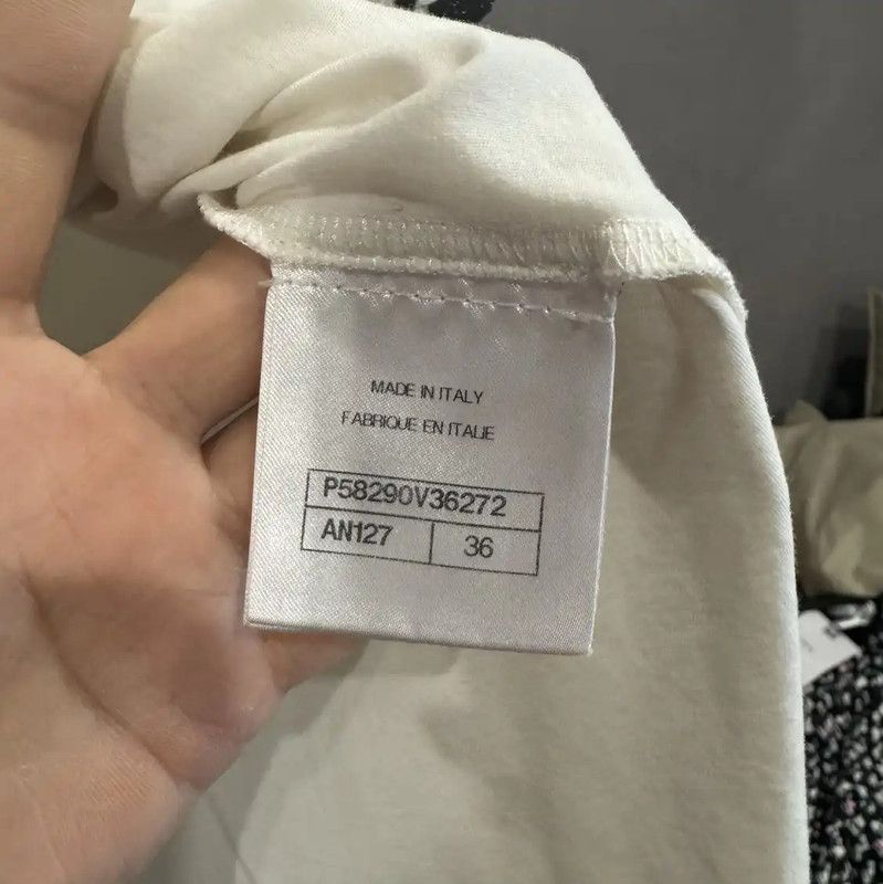 Chanel Chanel White Cotton T-Shirt with Black Trim 0089 Size M / US 6-8 / IT 42-44 - 5 Thumbnail