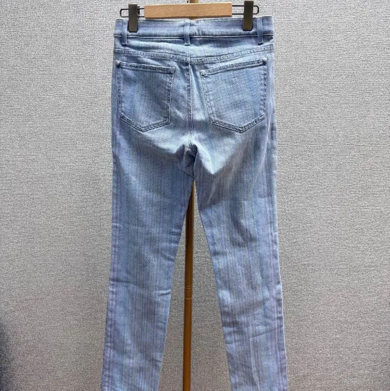 Chanel Chanel Light Blue Cotton Women's Jeans 0089 Size 23" - 2 Thumbnail