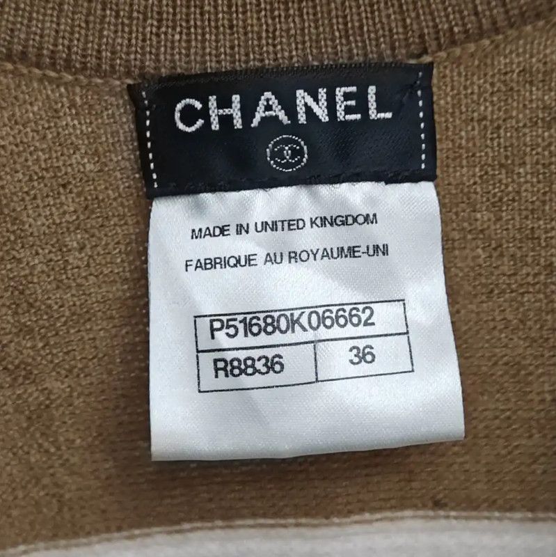 Chanel Chanel Spring Autumn Camel Striped Knit Top 0089 Size S / US 4 / IT 40 - 4 Thumbnail